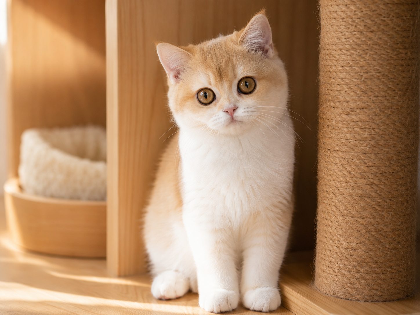 Golden British Shorthair kitten at Meowtelier Singapore cattery