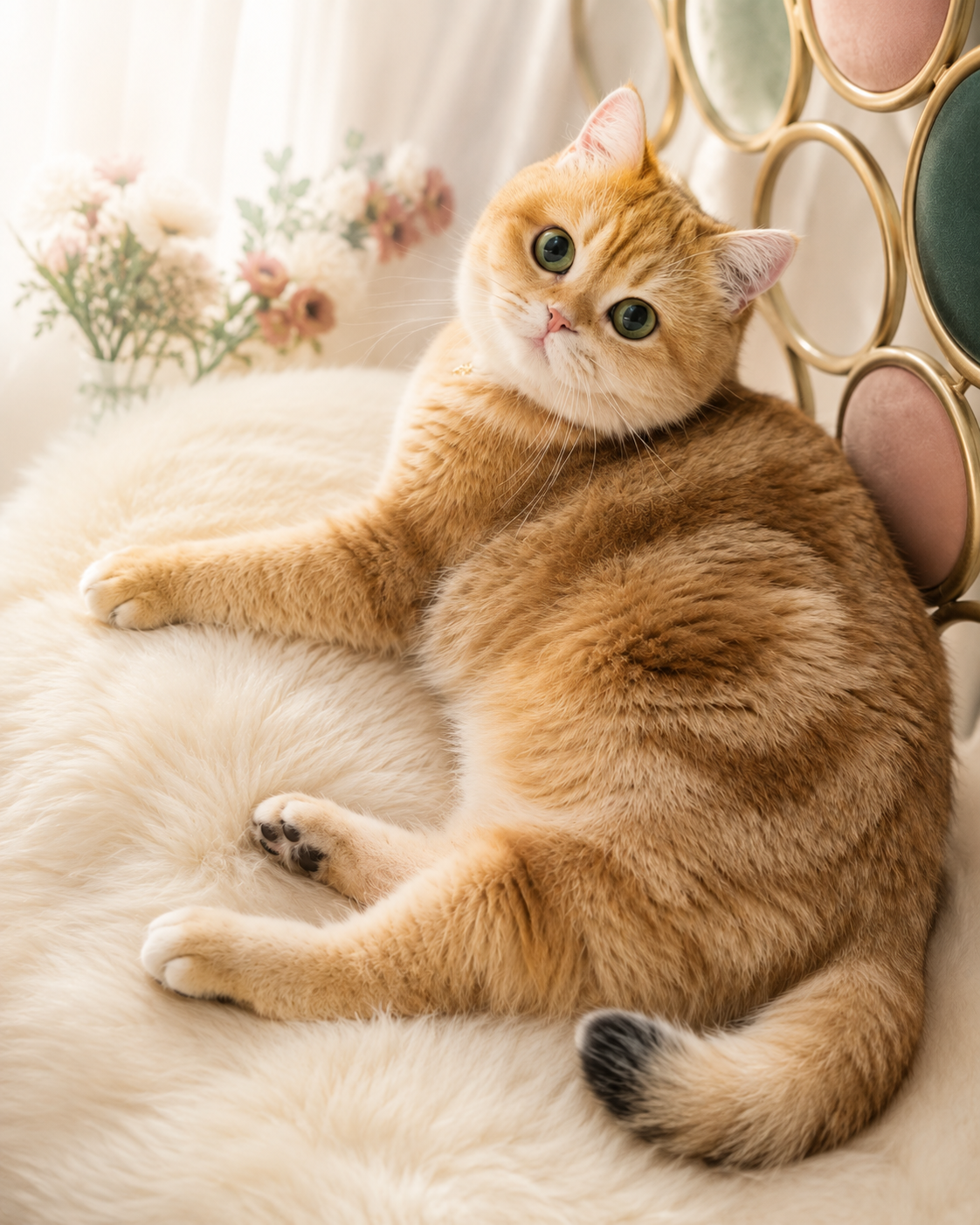 NY22 golden British Shorthair mother — TICA pedigree queen at Meowtelier Singapore