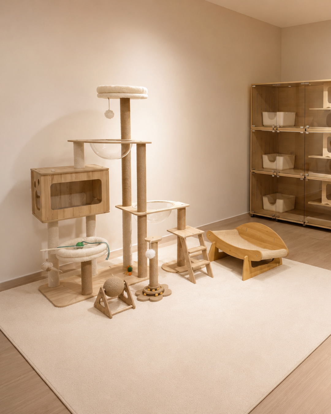 Interior of the Meowtelier boutique cattery in Singapore, where our British Shorthair kittens are raised